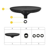 Outsunny 23" Beach Umbrella Table Tray, Instant Portable Beach Tables for Sand, Swimming Pools, Patio, Garden, Deck, Black(m-9)