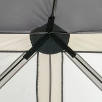 Outsunny 12' x 12' Hexagon Automatic Pop Up Screen Tents Camping Shelter Picnic Canopy with Mesh Sidewalls and Carry Bag, Grey(m-9)