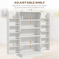 HOMCOM Freestanding Kitchen Pantry Cabinet, Kitchen Sideboard Cabinet with 12 Door Shelves, Double Doors, 5-tier Shelving, Paper White(m-5)
