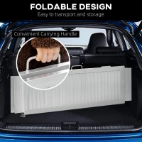 HOMCOM Portable Wheelchair Ramp 5FT, Folding Aluminum Threshold Ramp with Non-Slip Surface, Transition Plates Above and Below, 600lbs Weight Capacity, Handicap Ramp for Home, Doorways, Curbs, Steps(m-5)