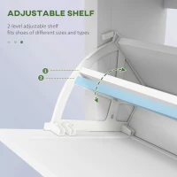 HOMCOM Narrow Shoe Storage with 3 Flip Drawers and Adjustable Shelves, Shoe Cabinet Organizer for 12 Pairs of Shoes, White(m-5)