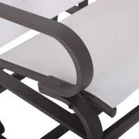 Outsunny Gliding Lounger Chair, Single Rocker with Lightweight Metal & Mesh Construction, White(m-8)