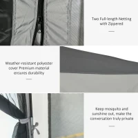 Outsunny 12' x 12' Hexagon Automatic Pop Up Screen Tents Camping Shelter Picnic Canopy with Mesh Sidewalls and Carry Bag, Grey(m-5)