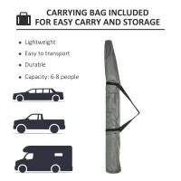 Outsunny 12' x 12' Hexagon Automatic Pop Up Screen Tents Camping Shelter Picnic Canopy with Mesh Sidewalls and Carry Bag, Grey(m-6)