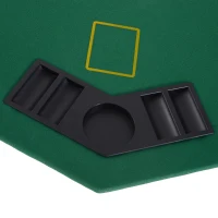 Soozier Poker Table Foldable, 47" Octagon Blackjack Poker Game Table for 8 Players with Cup Holders and Chips Tray, Green Felt(m-9)
