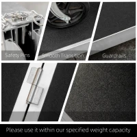 HOMCOM 3' Skidproof Portable Wheelchair Ramp for Home, Steps, Doorways, Carpeted Foldable Handicap Ramp, Threshold Ramp(m-6)