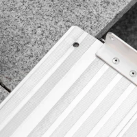 HOMCOM Wheelchair Ramp 6FT, Foldable Aluminum Threshold Ramp with Non-Slip Surface and Handle, 600lbs Weight Capacity, Suitcase Handicap Ramp for Home, Doorways, Curbs, Steps(m-8)