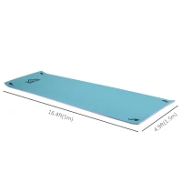 HOMCOM 16.4x5ft Lily Floating Mat Floating Lily Pad Water Carpet Float Aqua Mat Water Recreation and Relaxing in Lake, River, Beach, Swimming Pool, Blue(m-3)