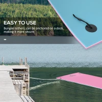 HOMCOM 16.4x5ft Lily Floating Mat Floating Lily Pad Water Carpet Float Aqua Mat Water Recreation and Relaxing in Lake, River, Beach, Swimming Pool, Blue(m-6)