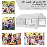 Outsunny 10' x 20' Heavy Duty Party Tent & Carport with Removable Sidewalls and Double Doors, Large Canopy Tent, Sun Shade Shelter, for Parties, Wedding, Outdoor Events, BBQ, White(m-7)