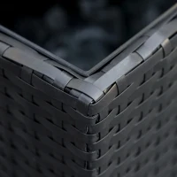 Outsunny 7 Piece Outdoor Patio Furniture Set, PE Rattan Wicker Sectional Sofa Set with Buckling Couch Cushions, Throw Pillows & Coffee Table, Dark Brown, Beige, Orange(m-9)