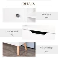 HOMCOM TV Stand for TVs up to 50", TV Cabinet with Shelves, Drawers and Cable Hole, Entertainment Unit for Living Room, White(m-6)