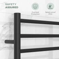 HOMCOM Wall Mounted Heated Towel Rack 10-Bar Electric Towel Warmer with Timer Adjustable Temperature Plug-in(m-7)