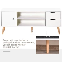 HOMCOM TV Stand for TVs up to 50", TV Cabinet with Shelves, Drawers and Cable Hole, Entertainment Unit for Living Room, White(m-7)