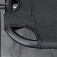 Outsunny Double Folding Camping Chair, Loveseat for 2 Adults, Portable Camping Couch with Wood Armrest & Cupholders, for Backpacking, Beach, Sports Travel, Black(m-8)