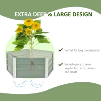 Outsunny 40'' Hexagon Raised Garden Bed, Outdoor Metal Planter Box with Gloves, for Backyard, Patio to Grow Vegetables, Herbs, and Flowers, Gray(m-5)