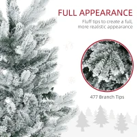 HOMCOM 6' Artificial Flocked Christmas Trees, with Snow Frosted Branches, Auto Open, Steel Base(m-5)