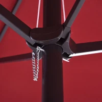 Outsunny Extra Large 15 ft Patio Umbrella, Double-Sided Large Outdoor Umbrella with Crank Handle and Air Vents for Backyard, Deck, Pool, Market, Wine Red(m-8)