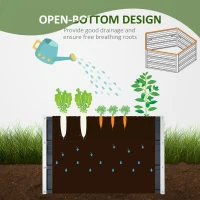 Outsunny 40'' Hexagon Raised Garden Bed, Outdoor Metal Planter Box with Gloves, for Backyard, Patio to Grow Vegetables, Herbs, and Flowers, Gray(m-4)