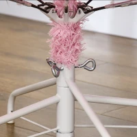 HOMCOM 7' Artificial Pink Christmas Trees, with Auto Open, Steel Base, Wide Shape for Indoor Xmas Decoration(m-8)