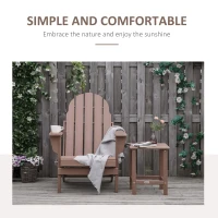 Outsunny Folding Adirondack Chair, HDPE Fire Pit Chair, Weather Resistant Outdoor Chair for Patio, Garden, Backyard, Lawn, Brown(m-4)