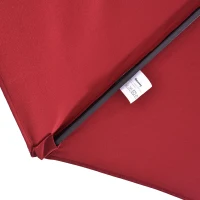 Outsunny Extra Large 15 ft Patio Umbrella, Double-Sided Large Outdoor Umbrella with Crank Handle and Air Vents for Backyard, Deck, Pool, Market, Wine Red(m-9)