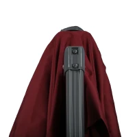 Outsunny 10ft Offset Patio Umbrella, Hanging Cantilever Umbrella, Square Shape, Aluminum Cross Base, Tilt, 360-Degree Rotation, Red(m-8)