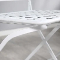 Outsunny 3 Piece Patio Bistro Set, Folding Outdoor Furniture with USA Mosaic Table and Chairs, Portable Metal Frames for 4th of July, Balcony, Backyard, Poolside, Porch, American Flag(m-7)