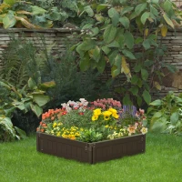 Outsunny 4x2 Raised Garden Bed, Durable Plastic Planter in White, Perfect for Growing Vegetables, Herbs & Flowers(m-1)