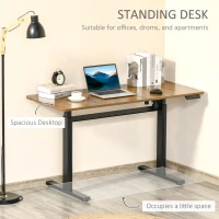 Vinsetto 55" Electric Height Adjustable Standing Desk Sit Stand Desk with Large Desktop, Motor, Stand up Desk for Home Office, Natural(m-4)