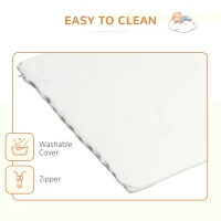 Qaba Foam Crib Toddler Mattress with Breathable Padding and Cover, Easy to Clean, 39" x 22", Pure White(m-5)