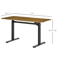 Vinsetto 55" Electric Height Adjustable Standing Desk Sit Stand Desk with Large Desktop, Motor, Stand up Desk for Home Office, Natural(m-3)