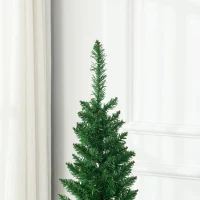 HOMCOM 5FT Decorated Christmas Tree, Pencil Christmas Tree with 294 Realistic Branch Tips and Plastic Stand, Light Green(m-9)