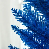HOMCOM 5FT Decorated Christmas Tree, Pencil Christmas Tree with 294 Realistic Branch Tips and Plastic Stand, Blue(m-9)