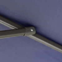 Outsunny 9' 2-Tier Cantilever Umbrella with Crank Handle, Cross Base and 8 Ribs, Garden Patio Offset Umbrella for Backyard, Poolside, and Lawn, Blue(m-9)