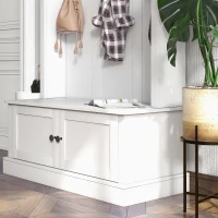 HOMCOM Hall Tree, Entryway Bench with Coat Rack, White(m-9)