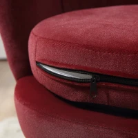 HOMCOM Modern Accent Chair, Velvet-Touch Fabric Leisure Club Chair with Gold Metal Legs for Bedroom, Wine Red(m-10)