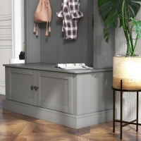 HOMCOM Hall Tree, Entryway Bench with Coat Rack, Gray(m-9)