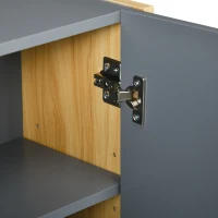 kleankin Wall Mounted Medicine Cabinet with Mirror Wall Mirror Cabinet with 3 Doors and Adjustable Storage Shelves Gray(m-10)