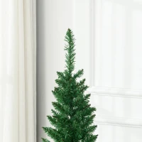 HOMCOM 7FT Decorated Christmas Tree, Pencil Christmas Tree with 499 Realistic Branch Tips and Plastic Stand, Light Green(m-9)