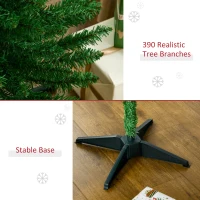 HOMCOM 6FT Decorated Christmas Tree, Pencil Christmas Tree with 390 Realistic Branch Tips and Plastic Stand, Light Green(m-6)