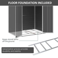 Outsunny 6' x 4' Outdoor PVC Storage Shed, Garden Tool House Weather Resistant with Lock, Foundation and 2 Air Vents for Backyard, Patio, Lawn(m-7)