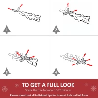 HOMCOM 6FT Decorated Christmas Tree, Pencil Christmas Tree with 390 Realistic Branch Tips and Plastic Stand, Red(m-5)