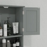kleankin Bathroom Wall Cabinet, Medicine Cabinet, Over Toilet Storage Cabinet with Shelf and Drawers for Hallway, Living Room, Grey(m-9)