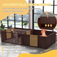 PawHut Whelping Box for Dogs Built for Mother's Comfort, Dog Whelping Pen with Removable Doors, Puppy Playpen for Indoors, Newborn Puppy Supplies & Essentials, 81" x 39" x 20", Coffee(m-4)