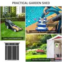 Outsunny 6' x 4' Outdoor PVC Storage Shed, Garden Tool House Weather Resistant with Lock, Foundation and 2 Air Vents for Backyard, Patio, Lawn(m-6)