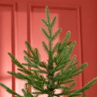 HOMCOM 6 Foot Artificial Christmas Tree, Nordic Pine Hinged Xmas Tree with 795 Realistic Branches, Wide Steel Base, Auto Open, Green(m-8)
