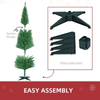 HOMCOM 6FT Decorated Christmas Tree, Pencil Christmas Tree with 390 Realistic Branch Tips and Plastic Stand, Light Green(m-7)