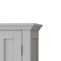 kleankin Bathroom Cabinet, Freestanding Linen Cabinet with Open Shelves, 13.8" x 11.8" x 62.4", Grey(m-10)