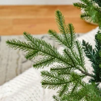 HOMCOM 6 Foot Artificial Christmas Tree, Nordic Pine Hinged Xmas Tree with 795 Realistic Branches, Wide Steel Base, Auto Open, Green(m-9)